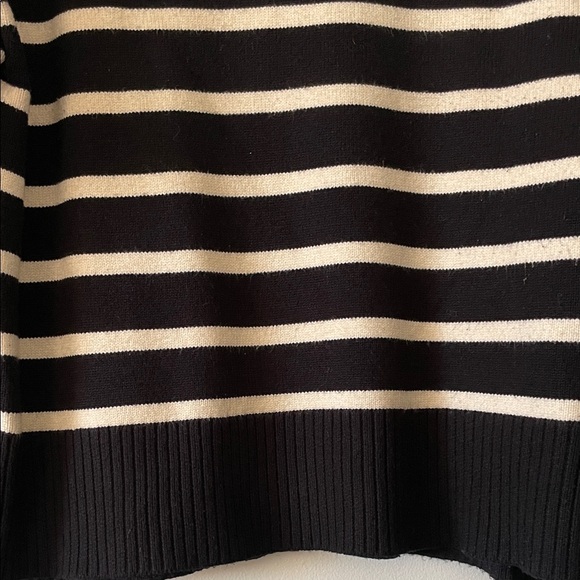 Zara|Black and Cream Striped Zip Turtleneck Sweater|Medium|EUC - Picture 4 of 8